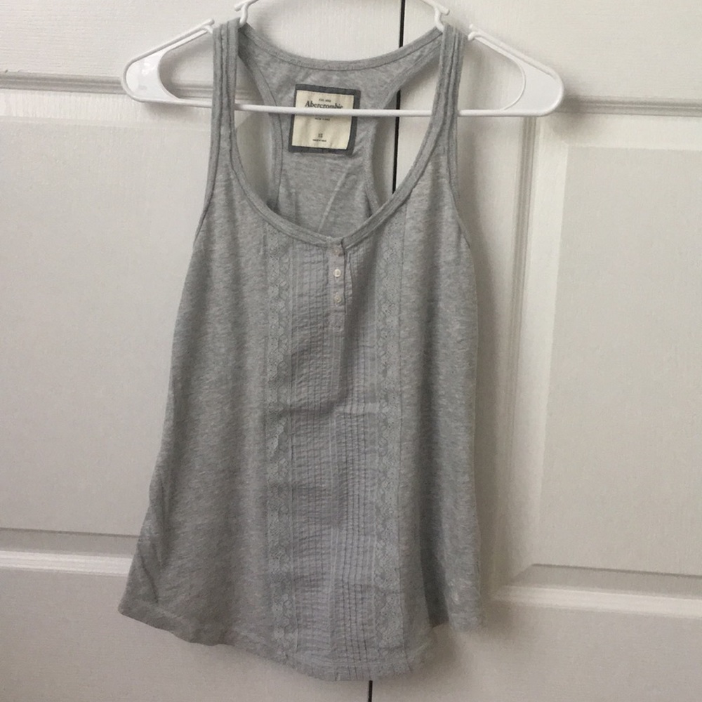 Grey lacy tank top
